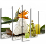 Viieosalise pildiga l&otilde;uenditr&uuml;kk Zen Spa Flower Oil 100x70 valge