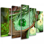 Viieosaline pildil&otilde;uenditr&uuml;kk Green Zen Spa Candle 100x70 roheline