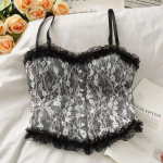Pitsist Camisole rinnahoidja, naiste suvine vintage disain Sense lilleline l&uuml;hike, ilus seljatoru, naiste Y2k riided one size must