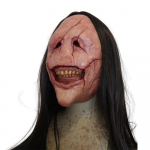 Halloweeni kuradimask &otilde;udus pikkade juustega deemoni mask peokaunistus jube lateksmask rekvisiidid Cosplay kost&uuml;&uuml;mid
