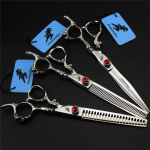 Profional Pet Dog Groomg k&auml;&auml;rid 7,0 ch Sharp Cuttg Thng Straight k&auml;&auml;rid Kvaliteetsed Stal terasest lemmiklooma k&auml;&auml;rid