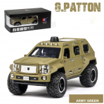 Valatud metallist m&auml;nguautod, 1/24 G Pattoni maastikuautode m&auml;ngumudel heli ja valgusega, kingitused 3-aastastele ja vanematele poistele 1/24-19.6x8.5x7.5cm armee roheline v&auml;rv