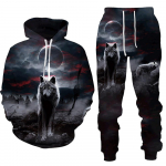 Hundi 3D tr&uuml;kitud kapuutsiga p&uuml;kste &uuml;likond meeste kevade ja s&uuml;gise vabaaja kampsun, pullover, meeste dressikomplekt, mood meeste r&otilde;ivaste &uuml;likond L