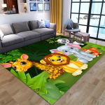 Multifilmid džungliloomade tr&uuml;kised vaip lapsed m&auml;ngivad vaipa elutuba magamistuba libisemisvastane vaip pildistamine rekvisiidid s&uuml;nnip&auml;evakingitus 80x120cm