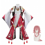 Yae Miko Cosplay kost&uuml;&uuml;m Genshin Guuji Yae uhkete r&otilde;ivaste m&auml;ng Yae Miko kleit parukas Halloweeni kost&uuml;&uuml;m naistele L-(Suit+Wig)