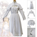 Anime Yosuga No Sora Kasugano Sora Lolita White Cosplay Parukas J&auml;nesekleit Armas Lady Girs Halloweeni pidu Uus L-(Costume+Wig)