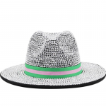 luksuslik Rhinestone fedora dž&auml;ssim&uuml;tsid Cowboy m&uuml;tsid naistele ja meestele Kahepoolne v&auml;rviline m&uuml;ts h&otilde;bedast teemant fedora hulgim&uuml;&uuml;k 56-58CM Adjustable