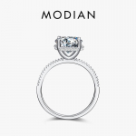 Modian 925 Sterling Silver K&uuml;mme s&uuml;dant, tsirkoonist luksuss&otilde;rmus, mood abielus&otilde;rmused, kihlusehted naistele 5 h&otilde;be
