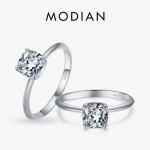 Modian 925 Sterling Silver Klassikaline s&auml;delev ruudukujuline AAAAA tsirkoonist s&otilde;rmes&otilde;rmus naistele pulmakihluse peened ehted 5 h&otilde;be