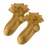 1 paar Naiste sokid Lolita Ruffle Lace Decor &otilde;hukesed k&otilde;rge elastsusega libisemisvastased pehmed hingavad &uuml;hev&auml;rvilised higi neelduvad l&otilde;hnatud tantsusokid M roheline