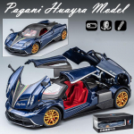 1/24 Scale Huayra Diecast automudeli m&auml;nguasi, tagasit&otilde;mmatav m&auml;nguasi koos heli ja valgusega lastele V&auml;ikelaste poiste t&uuml;drukute kingituste kollektsioon 1/24-20.5x9x5.3cm sinine
