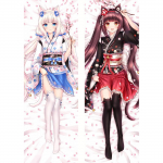 Anime NEKOPARA Dakimakura &scaron;okolaadist vanilje Cosplay kallistav keha padjap&uuml;&uuml;r, kahepoolne tr&uuml;kitud dekoratiivne padjap&uuml;&uuml;r 150x50cm Pillowcase
