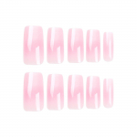24tk Pink White Ombre False Nail Long Square Press k&uuml;&uuml;ntele k&uuml;&uuml;nte kunsti jaoks
