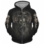 Moodne 3D k&otilde;ikjal tr&uuml;kitud must kapuuts/jakk Unisex gooti t&otilde;mblukuga dressipluus Meeste pullover t&auml;navar&otilde;ivad 4XL