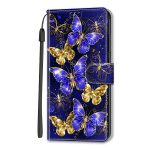 Golden Butterfly PU nahast rahakott &uuml;mberp&ouml;&ouml;ratav pildiraamiga raamatu&uuml;mbris iPhone'ile Samsung Huawei Honor Xiaomi Redmi Oppo Sony Motorola Nokia Google Xiaomi Poco M4 5G