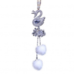 Faux Crystal Swan auto sisekujunduse ornament tahavaatepeegli rippuv ripats