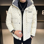 Talvine meeste pommijope meeste jope v&auml;litingimustes meeste vabaaja kapuutsiga tuulekindel 90 valge pardi sulemantel meeste parkamantel M