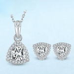 100% ehtne D Vvs1 Moissanite Stud Stud K&otilde;rvar&otilde;ngaste Kaelakee Komplekt Naistele Elegantne Solid 925 Silver Charm Pulma GRA Ehted 45cm