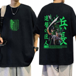 Jaapani Anime Attack on Titan T-s&auml;rk Manga Levi Ackerman Shingeki No Kyojin T-s&auml;rk Unisex vabaaja puuvillased l&uuml;hikeste varrukatega T-s&auml;rgid XXL