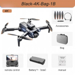 Uus S1S Mini Drone 4K/6K Professionaalne HD kahe kaameraga takistusi v&auml;ltiv &otilde;hufotograafia WIFI FPV optilise vooluga harjadeta kokkupandav nelikkopter Dual4K-Bag-1B must