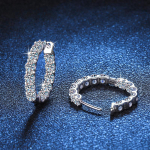 P&auml;ris Moissanite &uuml;mmargused k&otilde;rvar&otilde;ngad Luksuslikud D v&auml;rvi 2,6 karaadised 925 Sterling h&otilde;be Moodsad k&otilde;rvar&otilde;ngad Naiste t&uuml;drukute Halloweeni ehted blue