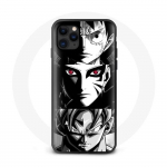 Iphone 13 Sangoku Naruto Luffy &uuml;mbris &uuml;hes t&uuml;kis Dragon Ball Z mustvalge taustaga anime manga