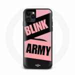 Coque pour Iphone 11 Pro Max BTS ARMY Et Blackpink Blink Rose Noir