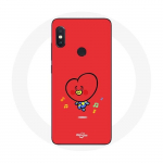 &Uuml;mbris Xiaomi Redmi Note 5 AI kahekaamera BTS Bangtan Boys BT21 TATA V jaoks punase taustaga