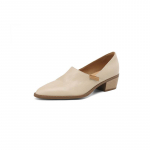 Krazing Pot Lammasnahast Kudumid Terava Ninaga Keskmised Kontsad Kevadkingad Slip-on Suur Suurus 41 Elegantne Naiste Kingad 34 beež