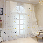 Geomeetriline linnupesa l&auml;bipaistev kardin elutuppa Sheer Voile aknale Magamistoa t&uuml;llkardin K&ouml;&ouml;k valged kortinad 300*270cm 1pcs
