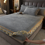 3 TK Ruffle seelikuga puuvillane madratsi kate Queen-size kaheinimesevoodi kate tepitud madrats, pits, elastne liibuv voodilina King 120X200cm with pillowcase