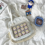 Jaapani stiilis Kawaii Itabag nukkudele suured k&auml;ekotid Uued nailonist koolikotid teismelistele t&uuml;drukutele kaasas &otilde;lakott JK Crossbody kott valge