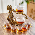 Klaasist teekannu komplekt Hiina stiilis haldjas klaasist teekann 6 tk teetassidega automaatne magnetiline teekeetja Lazy Kungfu teekomplekt Joogin&otilde;ud Uudne Tea Gi