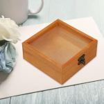 Puidust hoiukast Lilledega dekoratiivne kommikonteiner Puidust meene keskosa jaoks wood lid 14.5x14.5cm