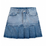 Miniseelik naistele Jean Punk Y2k Seksikas pliiats Sinine plisseeritud seelik Suvine Kawaii A-LINE Denim Gradient Love L&uuml;hikesed seelikud Turvap&uuml;ksid L sinine