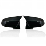 2 pieces Rearview Mirror Cover Cap Carbon Black for BMW Series 1 2 3 4 X M 220i 328i 420i F20 F21 F22 F23 F30 F32 F33 F36 X1 Bright black