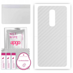 apgo Protective Skin Sticker for the back compatible with OnePlus 6, Wrap Film, Foil, Vinyl - Pattern Transparent Carbon