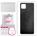 apgo Protective Skin Sticker for the back compatible with Oppo A73 5G, Wrap Film, Foil, Vinyl - Pattern Black Leather