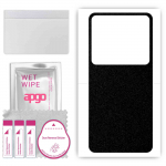 apgo Protective Skin Sticker for the back compatible with Xiaomi 12S Ultra, Wrap Film, Foil, Vinyl - Pattern Matte Black