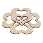 5 Blank Empty Heart Plaques in Unfinished Wood for DIY Craft Ornament 100x85x5mm_Natural