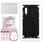 apgo Protective Skin Sticker for the back+sides compatible with Xiaomi Mi 9, Full Wrap Film, Foil, Vinyl - Pattern Black Camo