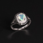 925 h&otilde;bedane naturaalne opaal oktoobrikuu s&uuml;nnikivist elegantne s&otilde;rmus naistele ja daamidele peenest ehetest, s&uuml;nnip&auml;evapeo pidulik kingitus us ring size 6# valge