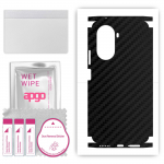 apgo Protective Skin Sticker for the back+sides compatible with Huawei Nova 10 SE, Full Wrap Film, Foil, Vinyl - Pattern Carbon Black
