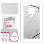 apgo Protective Skin Sticker for the back+sides compatible with Tecno Camon 16, Full Wrap Film, Foil, Vinyl - Pattern White Marble
