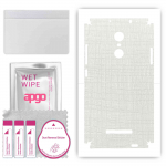 apgo Protective Skin Sticker for the back+sides compatible with Xiaomi Redmi Note 3 Note 3 Pro, Full Wrap Film, Foil, Vinyl - Pattern White Fabric