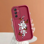 Pehme silikoonist ruudukujulise redeliga printimismustriga telefoni korpus T&auml;iskaanega kaamera p&otilde;rutuskindel kaitse kummist &uuml;mbris Samsungile Samsung A03 valge