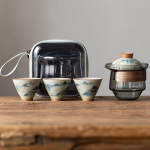 Zeni teekannu ja teetassi komplekt Kodumajapidamises kasutatava tee valmistamise reisikomplekt &otilde;ues kantav kaasaskantav kott Hiina teekomplekti tarvikud 1 kauss 3 tassi A