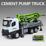 1/18 sulamist autotsemendipumba mudel, survevalu metallbetooni konveier, veoauto, tsemendi transport, masinaehitus, laste m&auml;nguasja mudel 1/18-Size:32*12.5*10cm roheline