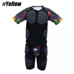 2 tk/komplekt Lastele Noortele Polsterdatud Kaitsvad Kompressioons&auml;rgid L&uuml;hikeste/Pikkade Varrukatega Puusapadjaga L&uuml;hikesed P&uuml;ksid Jalgpalli Korvpalli Lumelaua jaoks YS kollane