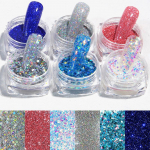 Nail glitter nail powder illusion combination glitter DIY decoration 6-color set